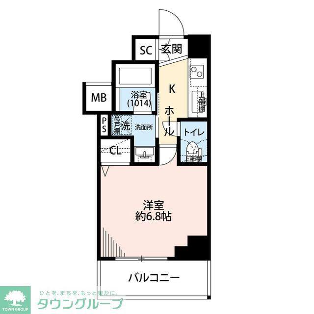 プレール・ドゥーク横濱子安(1K/4階)の間取り写真