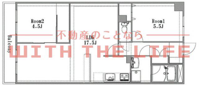 祥栄ビル(2LDK/4階)の間取り写真