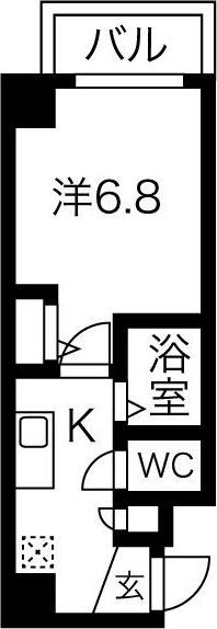 クレストステージ名駅(1K/3階)の間取り写真