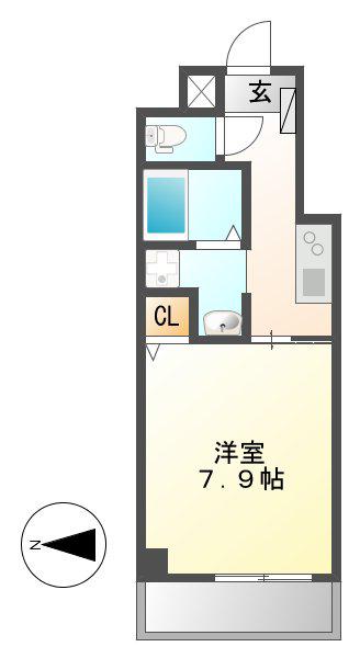 アーバンフラッツ伏見(1K/11階)の間取り写真