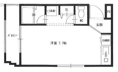 木下マンション(ワンルーム/2階)の間取り写真