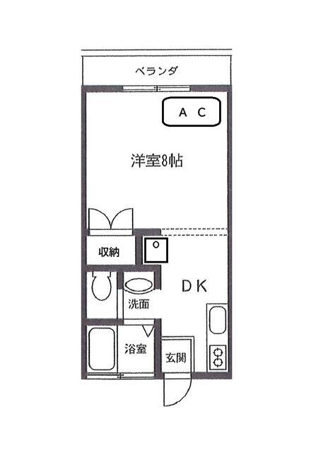 セントヒルズ五香A(1DK/2階)の間取り写真