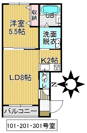 EDEL(1LDK/1階)の間取り写真