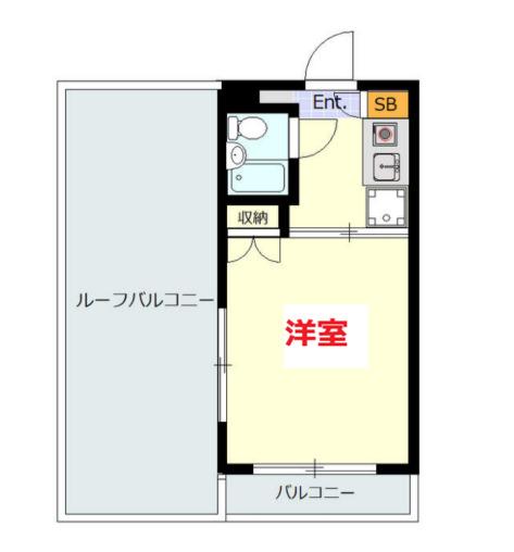 ハイタウン目黒(1K/5階)の間取り写真