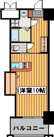 ロイヤル渡辺通II(ワンルーム/6階)の間取り写真