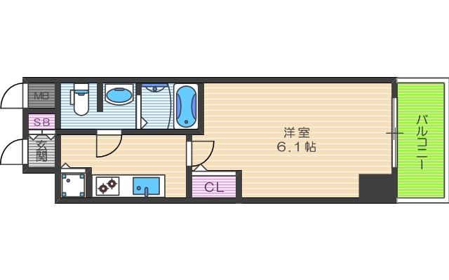 アクロス福島アーバンヒルズ(1K/2階)の間取り写真