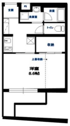 ガーデンクレスト西横浜(1K/2階)の間取り写真