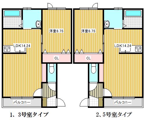 スピカI(1LDK/2階)の間取り写真