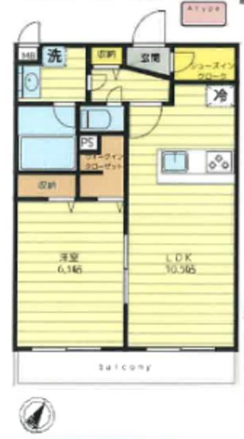 クオリアガーデン千人町(1LDK/3階)の間取り写真