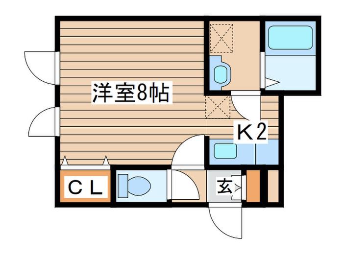 PLUM(1K/2階)の間取り写真