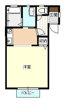 ヴィラSI(1K/1階)の間取り写真