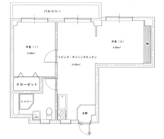 北久里浜マンション(1LDK/3階)の間取り写真