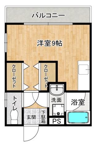 アトム7(ワンルーム/2階)の間取り写真