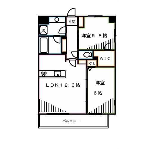 INGR-FREY(2LDK/1階)の間取り写真