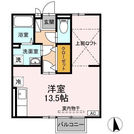 セジュール石堂(ワンルーム/2階)の間取り写真