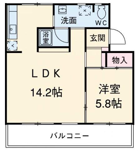RE・LUFFY イースト(1LDK/1階)の間取り写真
