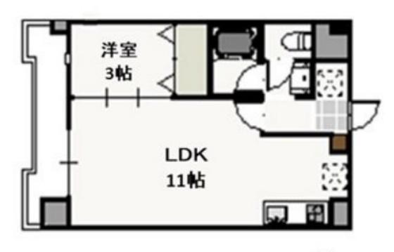 フォンティーヌ弓之町(1LDK/5階)の間取り写真