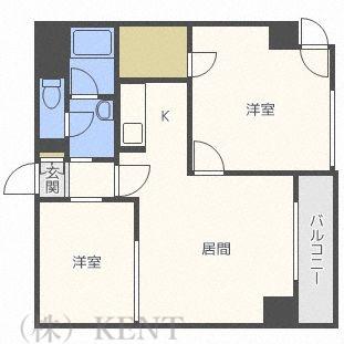 ラフォーレ円山(2LDK/6階)の間取り写真