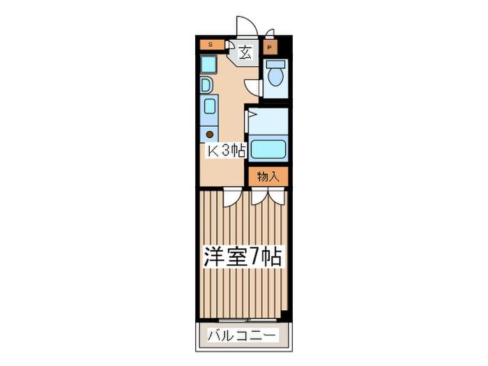 ハニーコート(1K/2階)の間取り写真