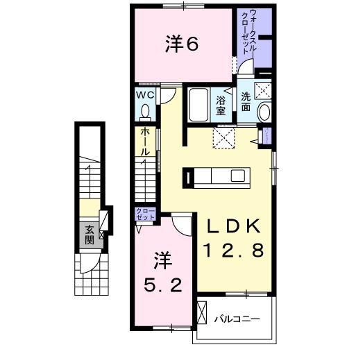 カレントヴィラ(2LDK/2階)の間取り写真