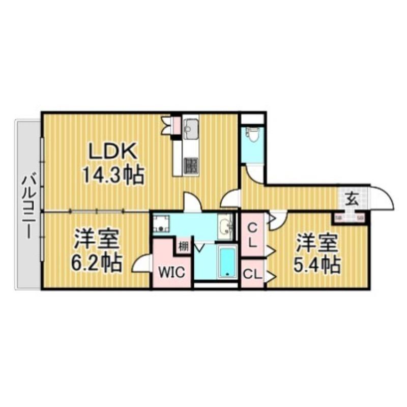 LA PREVALOIR(2LDK/5階)の間取り写真