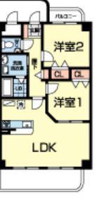 ピュアマンション美咲野(2LDK/3階)の間取り写真