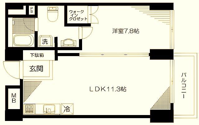 コート向ヶ丘(1LDK/2階)の間取り写真