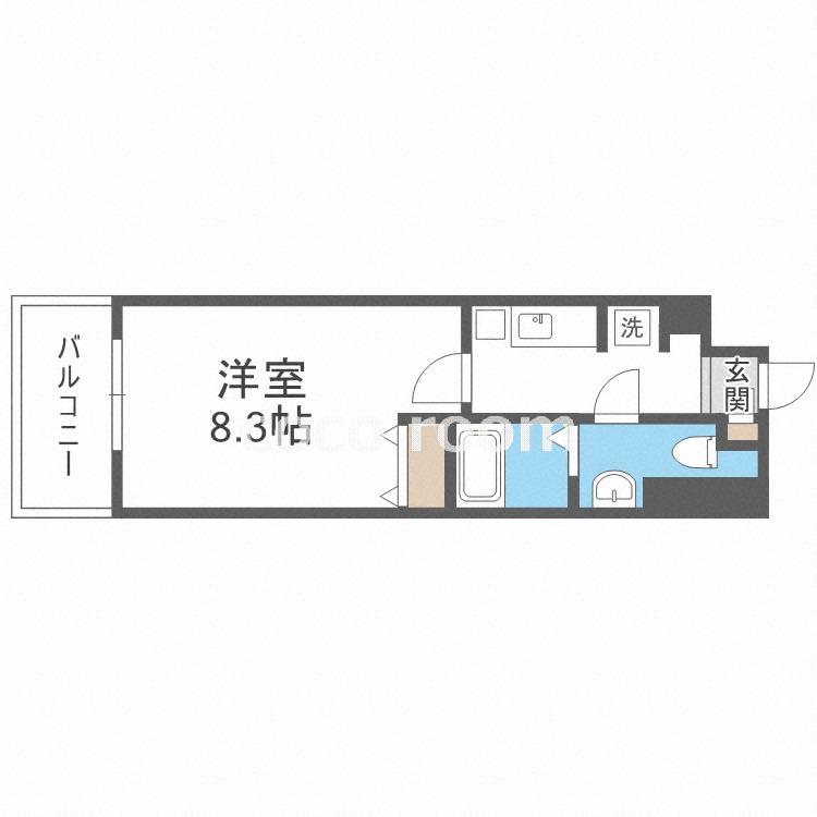 ビバーチェ鷺洲(1K/6階)の間取り写真