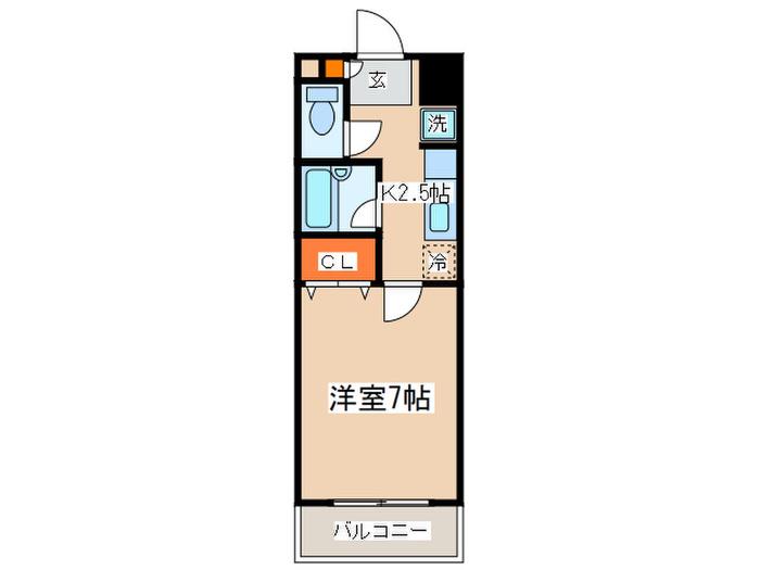 グレーシアケイ(1K/3階)の間取り写真
