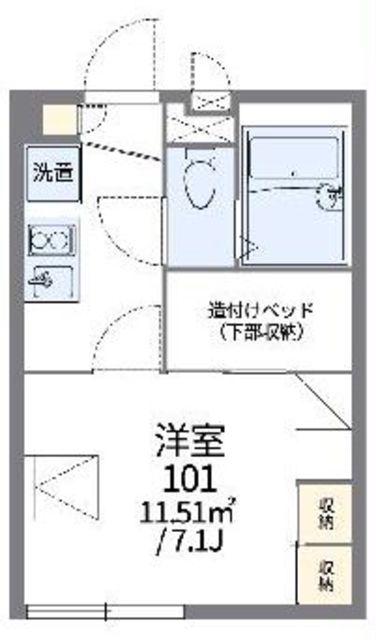 レオパレスSUNFLOWER(1K/1階)の間取り写真