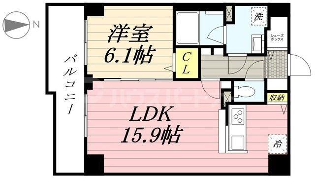 GRANPASEO東向島(1LDK/7階)の間取り写真