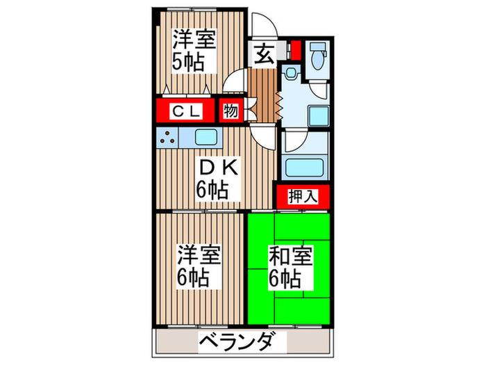 キャッスル長沢(3DK/4階)の間取り写真
