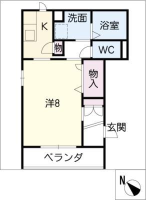 エステート池端(1K/3階)の間取り写真