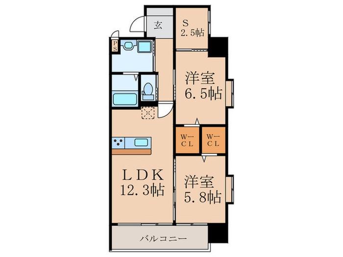 ギャラン中央(2SLDK/3階)の間取り写真