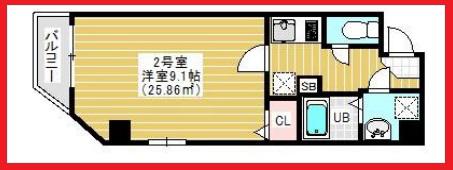 ブルースカイ南千住(1K/6階)の間取り写真
