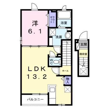 阪急伊丹線 伊丹駅(阪急) 徒歩15分 2階建 築2年(1LDK/2階)の間取り写真