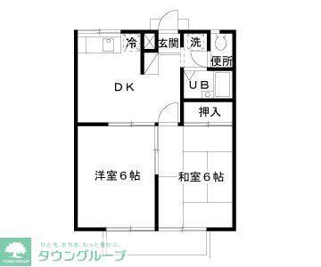 エステートピアグレイス(2DK/2階)の間取り写真
