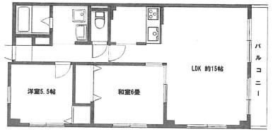 コーポエトワール門真(2LDK/1階)の間取り写真