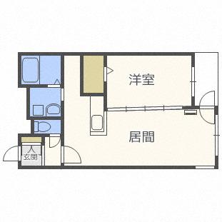 モルティーニ麻生(1LDK/4階)の間取り写真