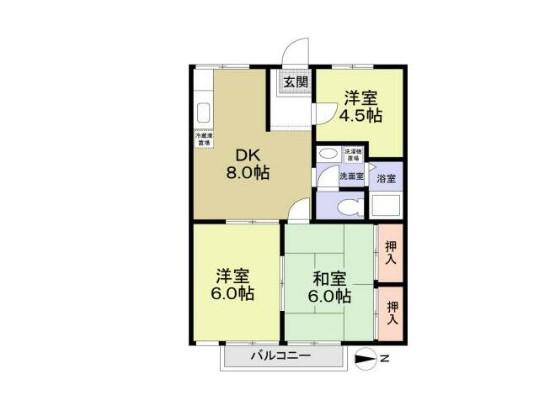 エステートピア大沼(3DK/1階)の間取り写真