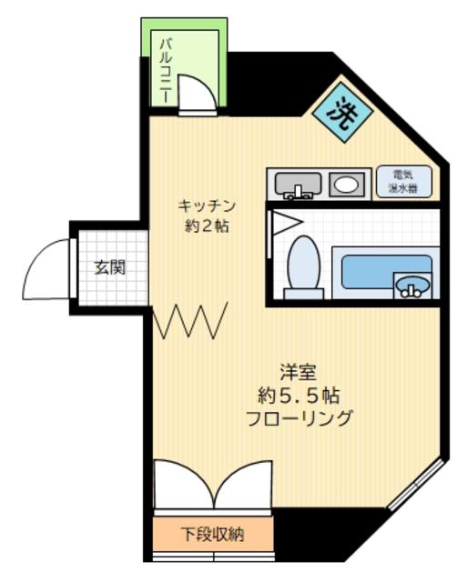ブルーリッチマンション(1K/3階)の間取り写真