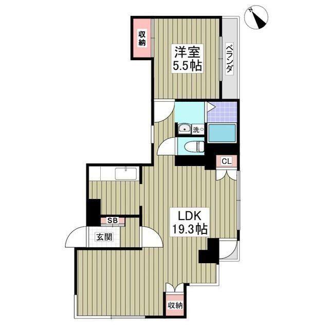 ハウズマンション(1LDK/5階)の間取り写真