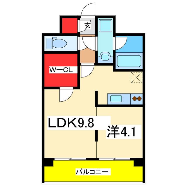 オクト川端町(1LDK/5階)の間取り写真
