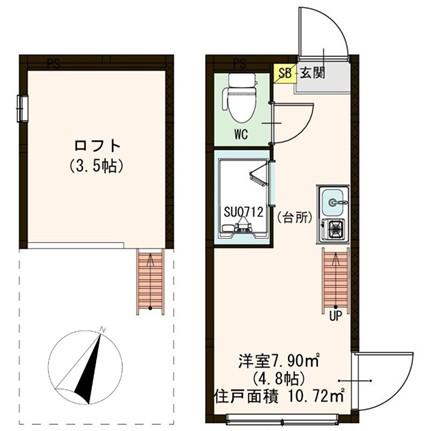 CERESIA池袋ウエスト(ワンルーム/1階)の間取り写真