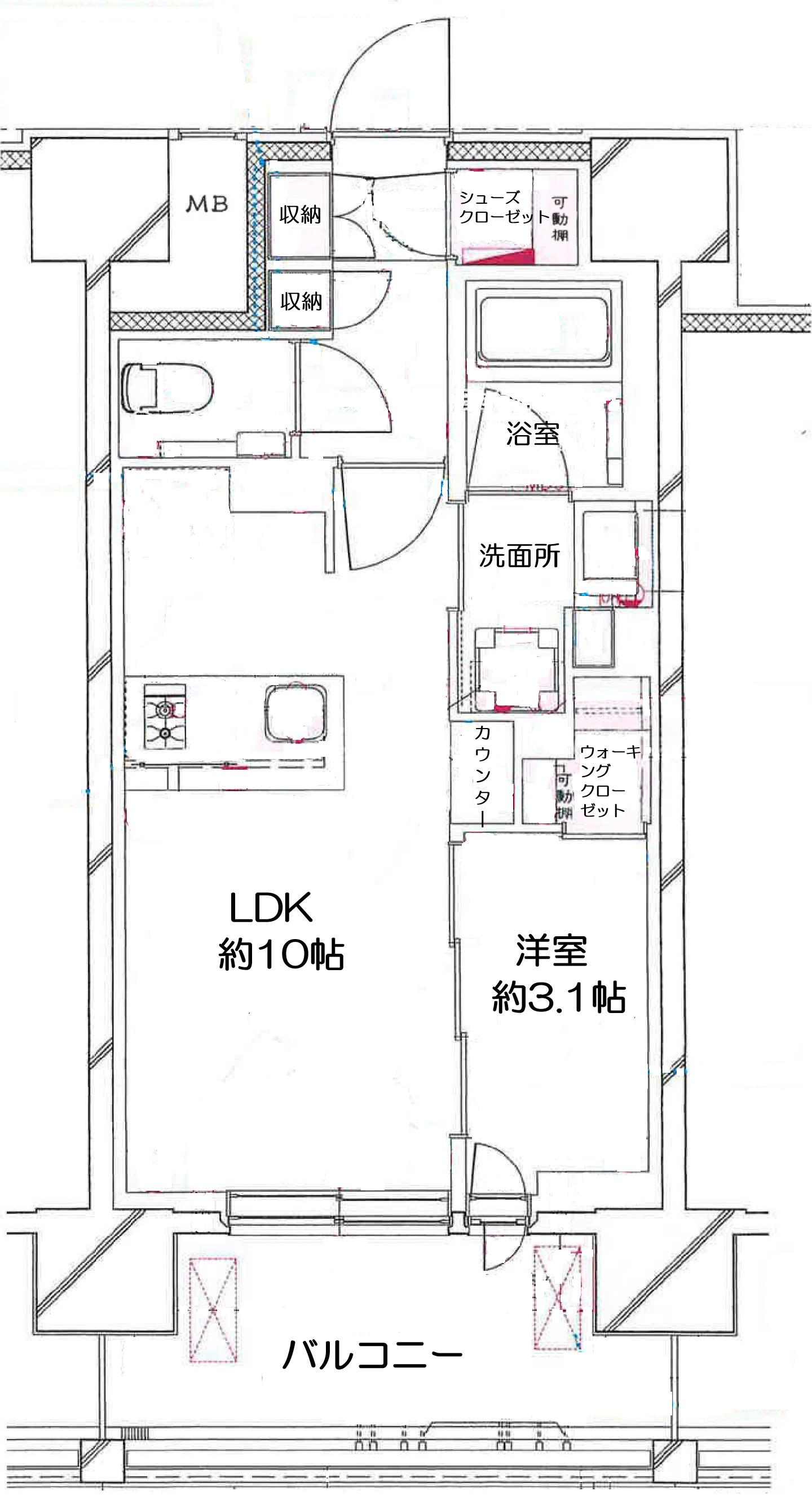 オーベルアーバンツ秋葉原(1LDK/9階)の間取り写真