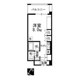 RITZY本山(1K/4階)の間取り写真