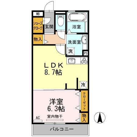 CHARITE(1LDK/2階)の間取り写真