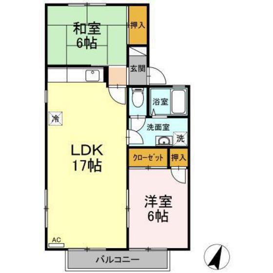 セジュール東雲A(2LDK/1階)の間取り写真