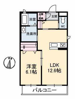 フェリーチェ117(1LDK/3階)の間取り写真