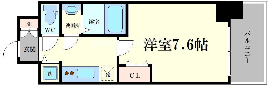 サムティ福島PORTA(1K/9階)の間取り写真